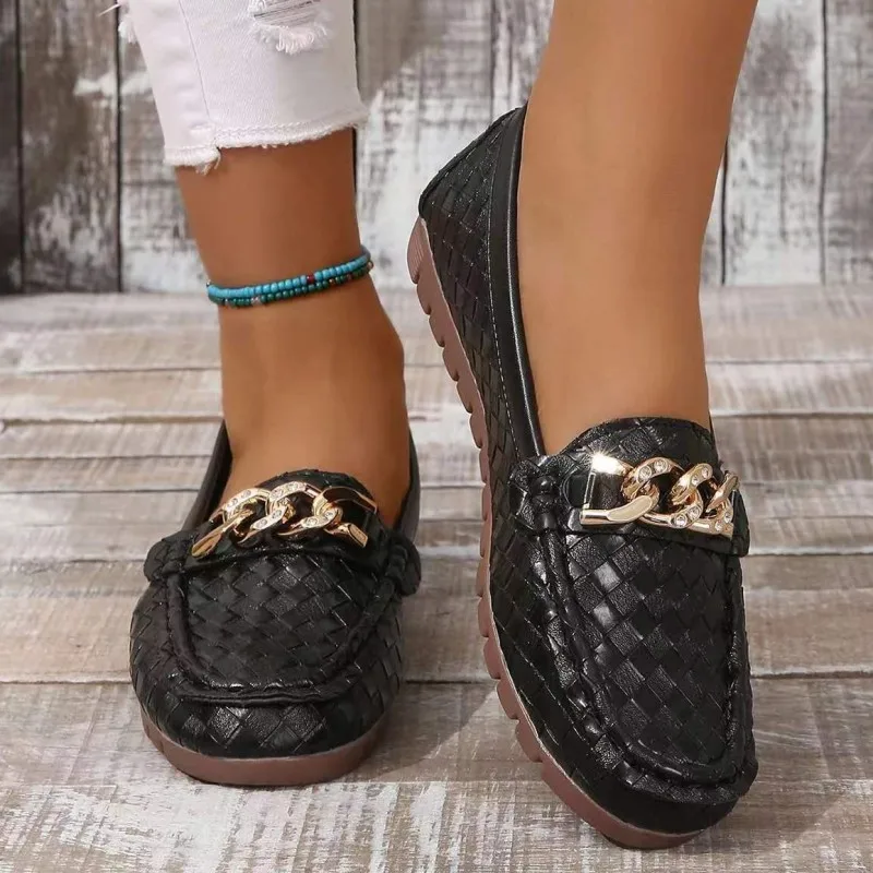 

2023 New Autumn Flats Women Loafers Shoes Fashion Round Toe Pu Leather Casual Sports Walking Comfortable Shallow Mujer Zapatos