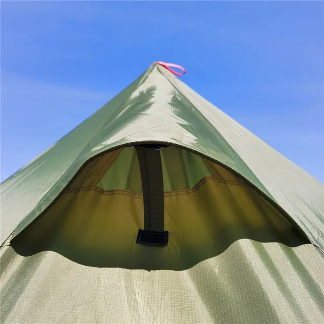 2022 New Pyramid Tent With Snow Skirt Ultralight Outdoor Camping Teepee With A Chimney Hole For Cooking Travel Backpacking Tent 4