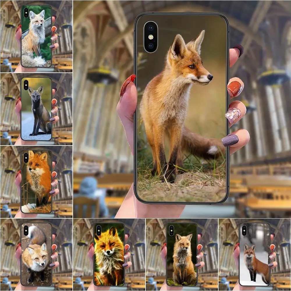 Леди для Galaxy M11 M12 M20 M20S M21 M21S M30 M30S M31 M32 M42 M51 M52 M60S M80S 5G Прим Красивая Красная Лиса Черный Корпус TPU на.