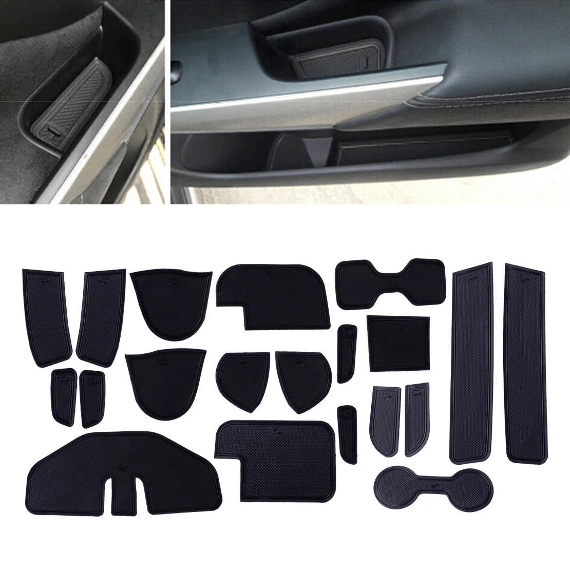 

20Pcs/Set Non-Slip Door Gate Slot Cup Holder Mat Pad Fit for Nissan Navara NP300 D23 2015 2016 2017 2018 2019 2020 2021 2022 New