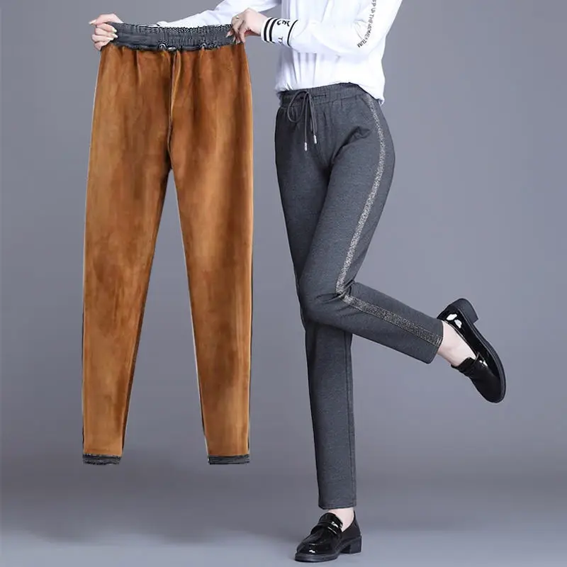 

2022 Fashion Lamb Wool Cashmere Pants for Joggers Sweatpants Casual Thickened Lamb Wool Trousers Comfortable Warm Sweatpant Q157