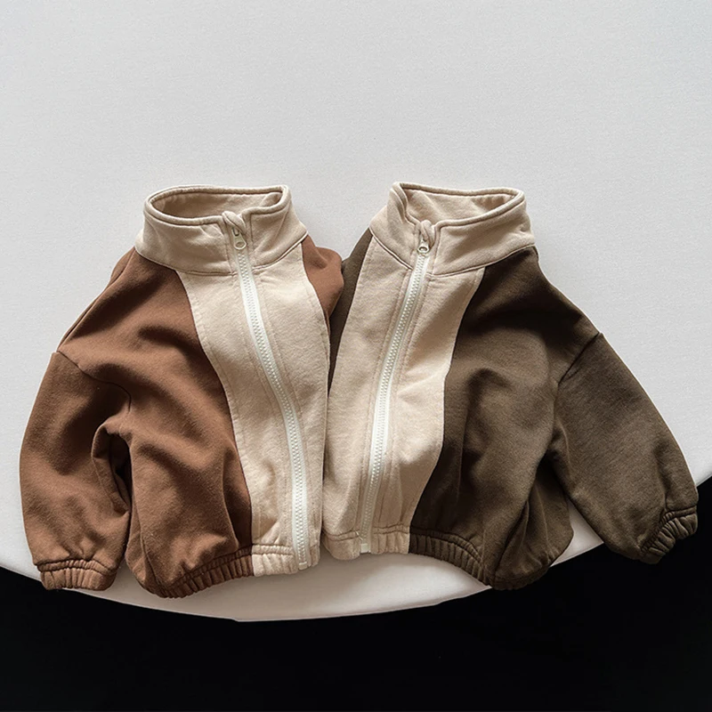 

Baby Girls Boys Cardigan Coat Splicing Cotton Long Sleeve Casual Loose Cardigan Coat Spring Autumn 1-6Yrs Kids Cardigan Coat