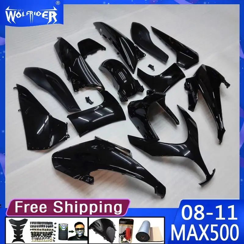 

Motorcycle ABS plastic fairings for MAX500 2008-2011 MAX500 08 09 10 11 Motorbike all Black fairing Manufacturer Customize cover