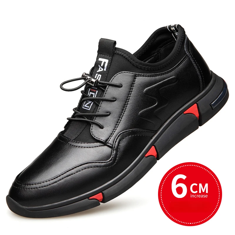 

Spring/Autumn Invisible Inner Height Increasing Men Shoes Korean Sports and Leisure Cowhide Heighten Shoes Male 6cm Elevator New