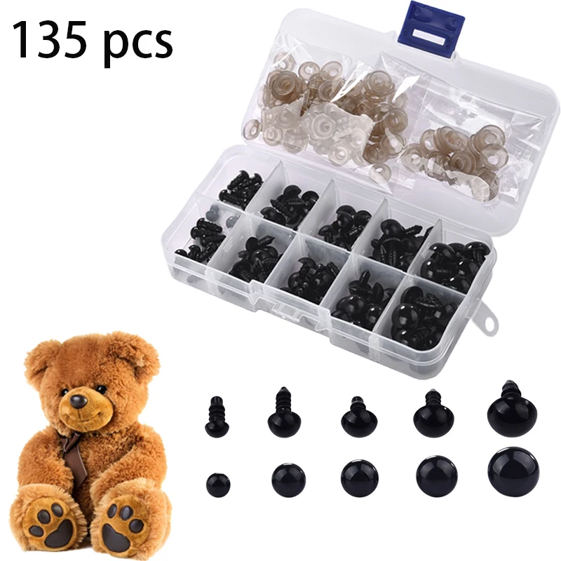 

100pcs Eyeball Doll Accessories Black Plastic Plush Safety Eyes Amigurumi For Toys 6mm 8mm 12mm Funny Toy Eyes Animal DIY Crafts