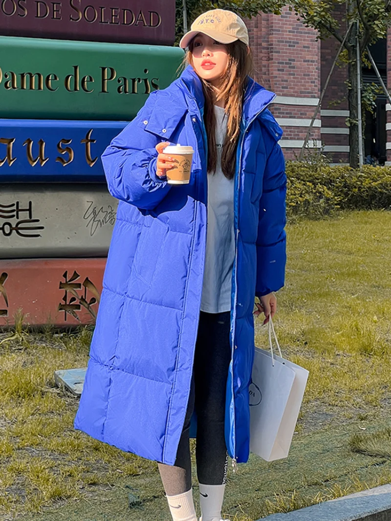 Winter Women Hooded Parkas X-long Jackets Casual Thick Warm Windproof Coat Female Outwear -30 degrees Long Streetwear Size 3XL