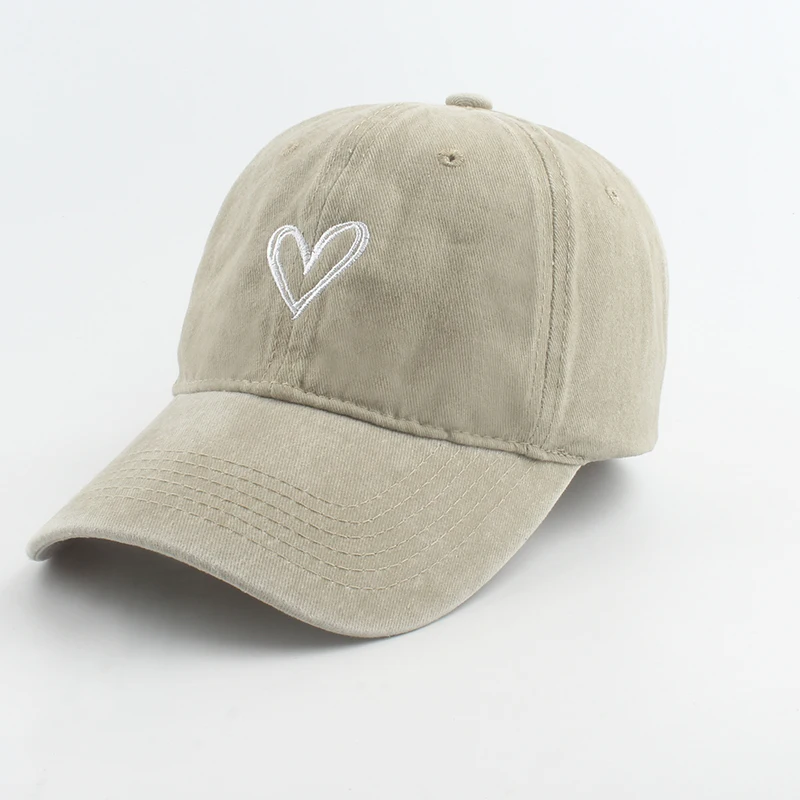 Fashion Outdoor Sport Baseball Caps For Men Women Love Heart Embroidery Cap Washed Cotton Dad Mom Youth Hat Classic Popular