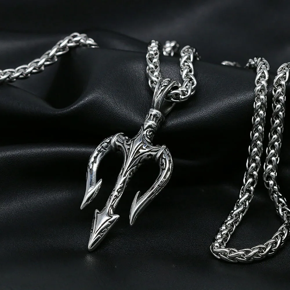 Винтажное колье с тремя зубьями в греческой мифологии для мужчин и женщин модное