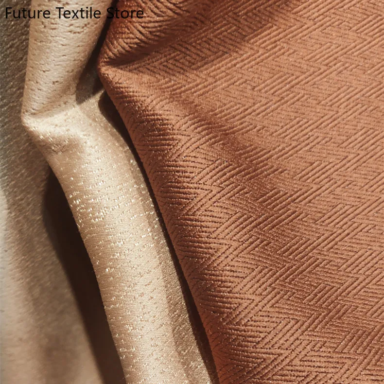 

New Light Luxury Bronzing Jacquard Stitching Thickening Blackout Curtains for Living Room Bedroom Finished Product Customization