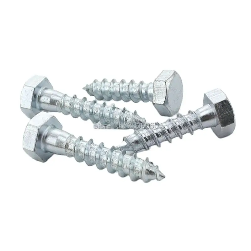 

M6 M8 M10 M12 DIN571 Zinc Plated Carbon Steel External Hexagon Head tornillos para madera Wood Screws