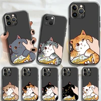 cute cat phone case for apple iphone 13 12 11 pro max x xr xs max 7 8 6 6s plus 12 13 mini 2022 soft tpu transparent back cover