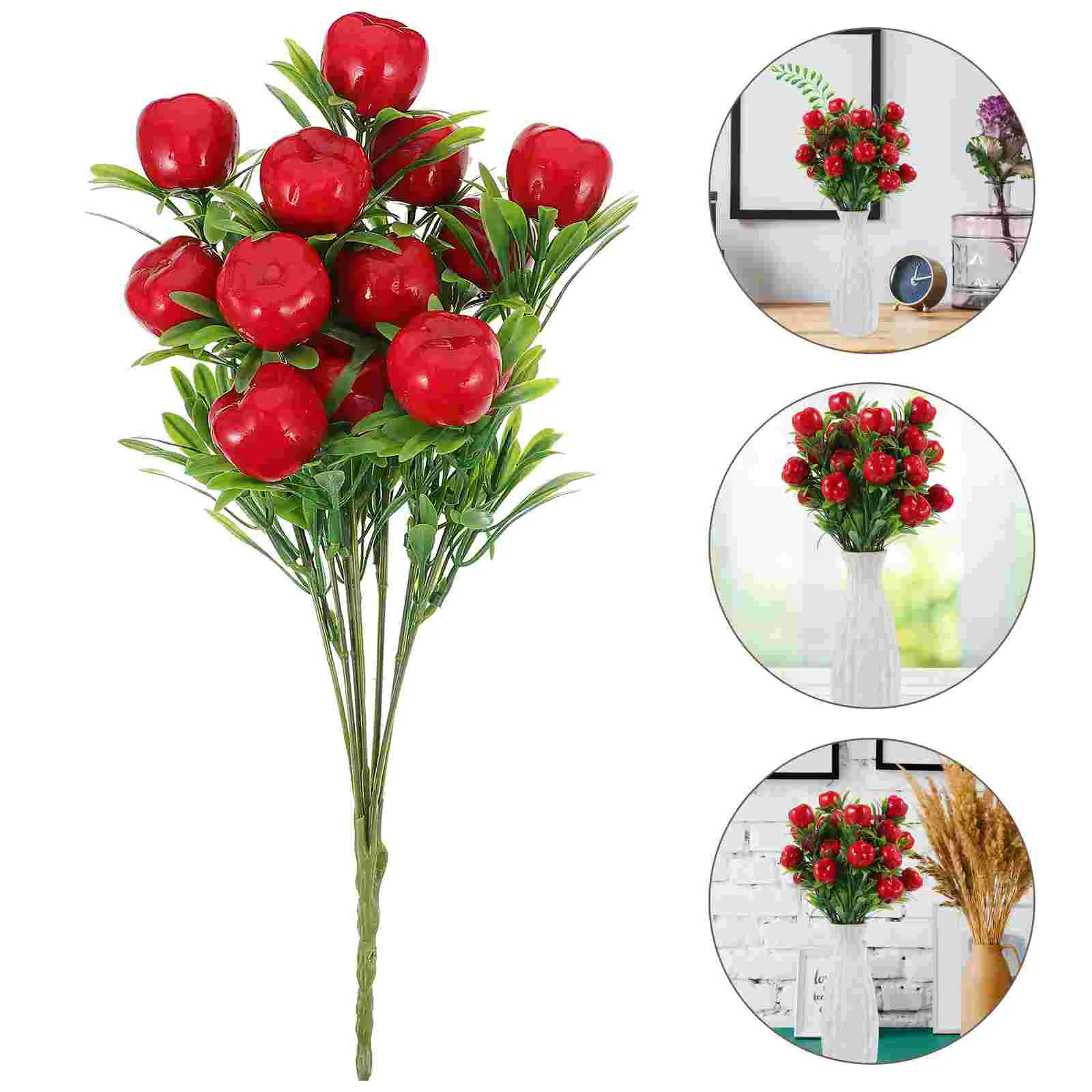 2 шт. декоративные искусственные яблоки в виде ветки фруктов