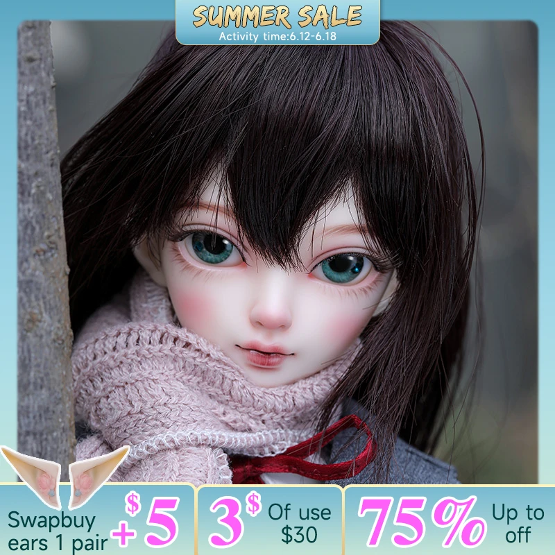 Фуллсет Кукла Fantasy Angel BJD Каса 1/4 42см из смолы с шарнирным соединением для девочек MSD FID MMD Minifee Asaedzdc, с глазами, обувью, одеждой и париками.