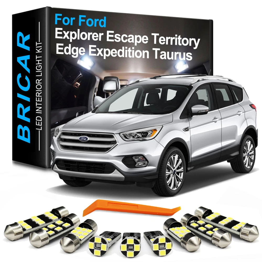 

Bricar Canbus Interior LED Dome Reading Light Kit For Ford Explorer Espace Expedition Edge Fusion Taurus Territory Figo Falcon
