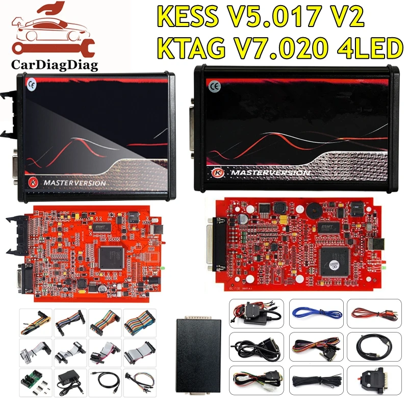 5 шт./лот онлайн KESS V5.017 красная печатная плата KTAG V7.020 светодиодная подсветка K Master V2.25 7,020 ECU чип-программатор инструмент для настройки Φ 5,017 2,80