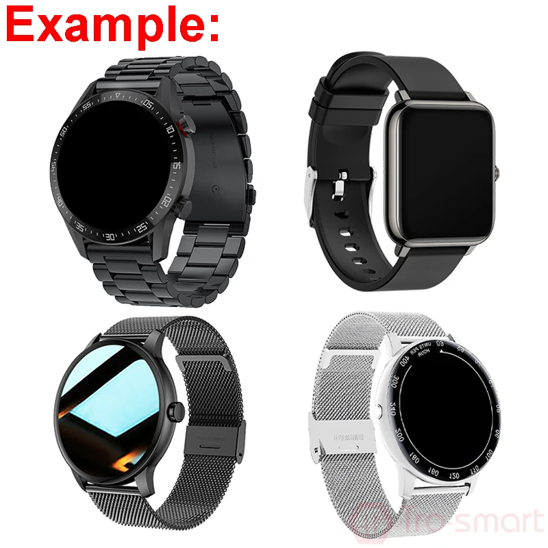 20mm 22mm Smart Watch Strap Smartwatch Band Universal Watchband For Samsung Huawei Amazfit Xiaomi More Other Brands  3pcs/lot