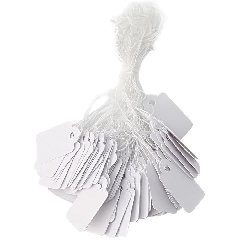 

500 белые нефритовые пустые этикетки, подвесные ценовые этикетки 26x15 мм сверху