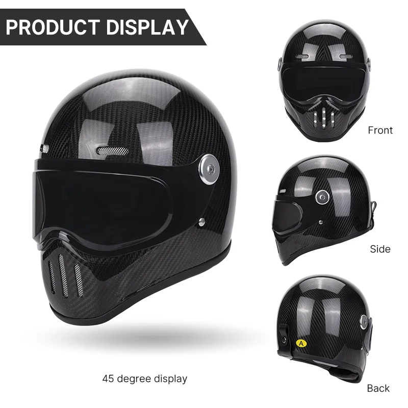 Мотоциклетный шлем TT &amp COCASCOS со съемными линзами винтажный из углеродного