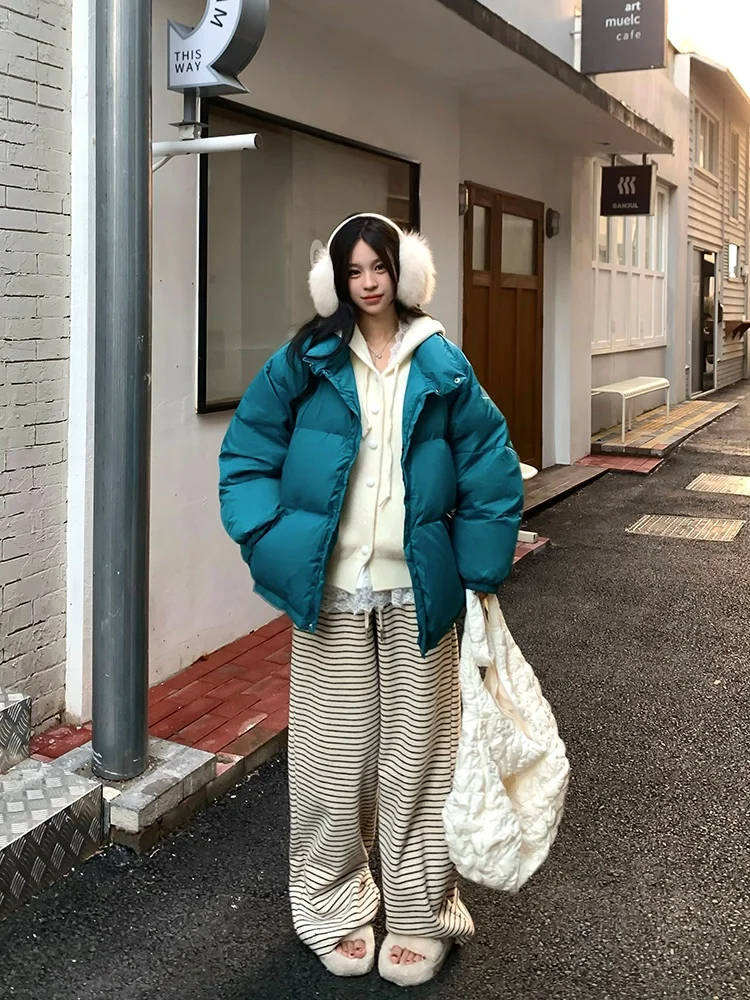 Adan White Lake Blue Bread Пуховик 2024 зимняя свободная толстая теплая 90 белая утиная пуховая