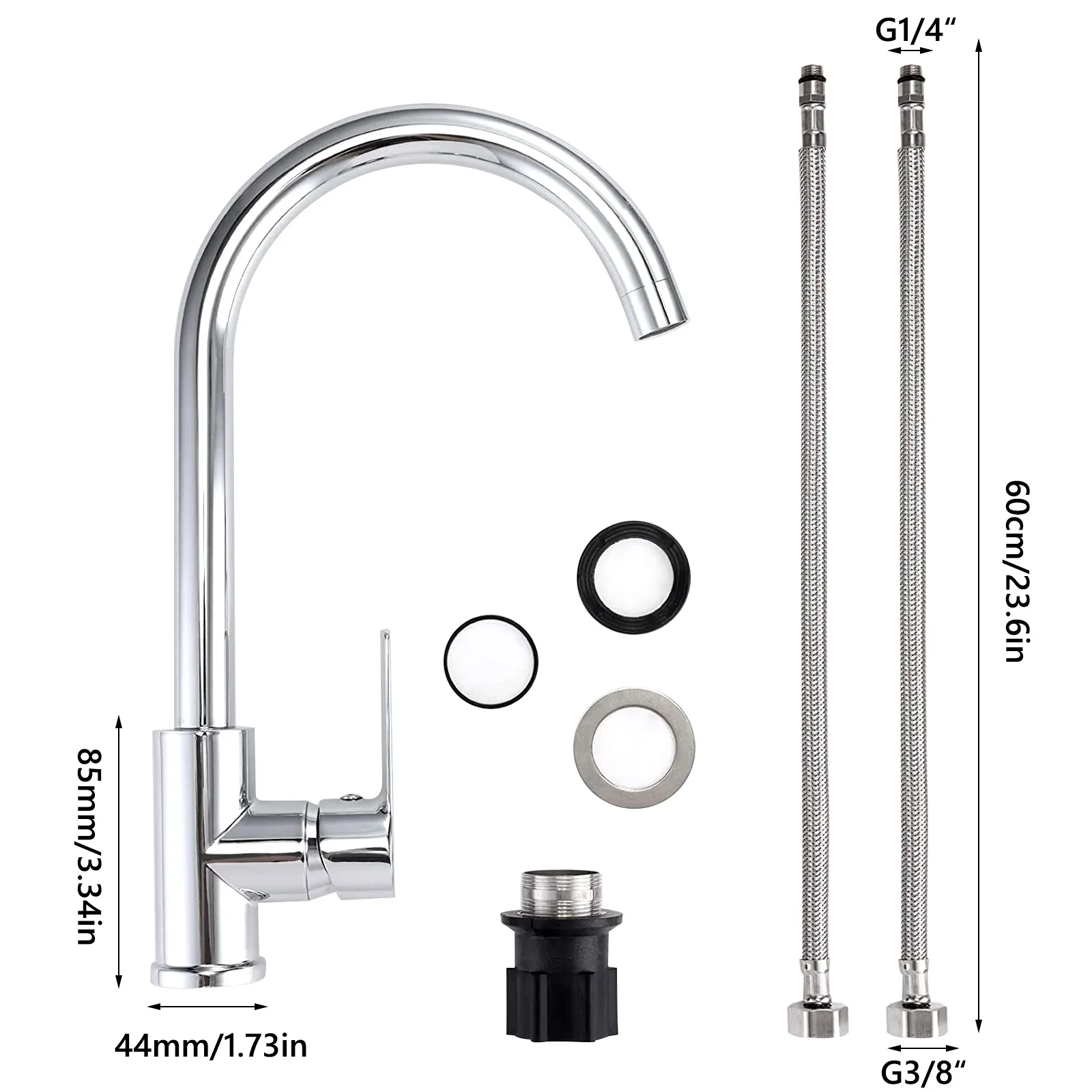 Кухонные краны из матового никеля смеситель для кухонной мойки моноблочный BauEdge