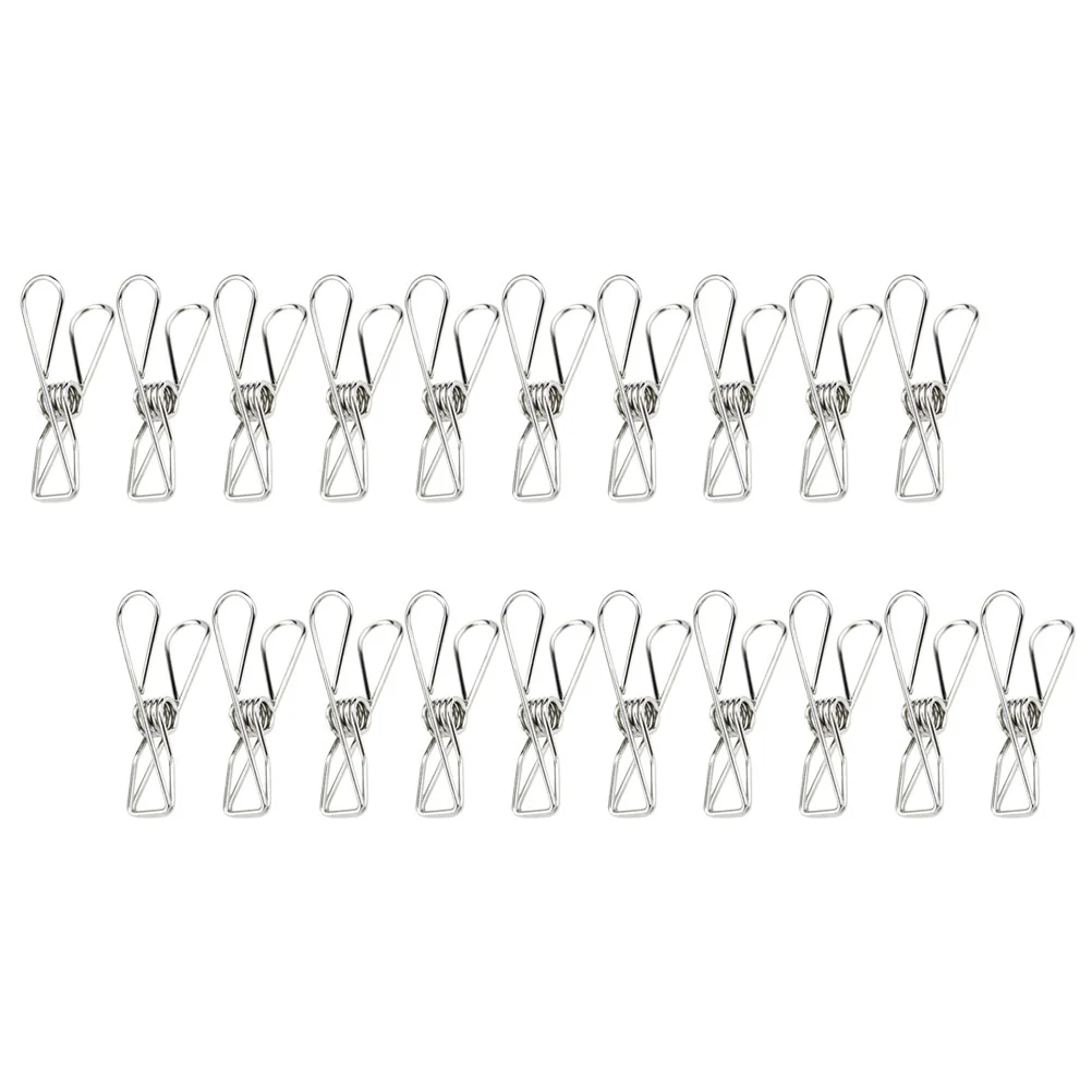 

20 Pcs Chip Metal Clips Small Double Team Environmental Protection Electroplating Bag Food Bags Bread