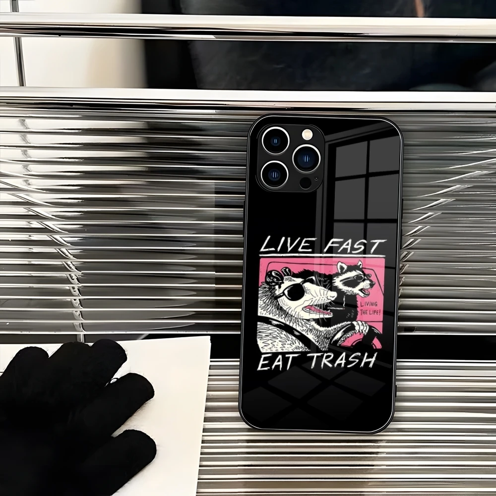 Живите быстро! Съесть мусор! Чехол для Телефона iPhone 16 14 15 Pro Max Plus 13 12 11 X XR XS 8 7 6 MINI SE
