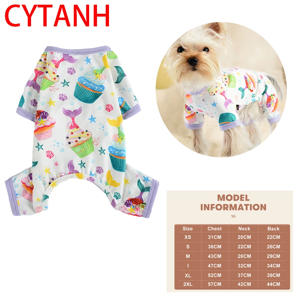 

Dogs Clothes Is Soft and Breathable Prints and Cute Paper Cup Cake Small and Medium Sized Large Pet Dog Clothes Jumpsuit