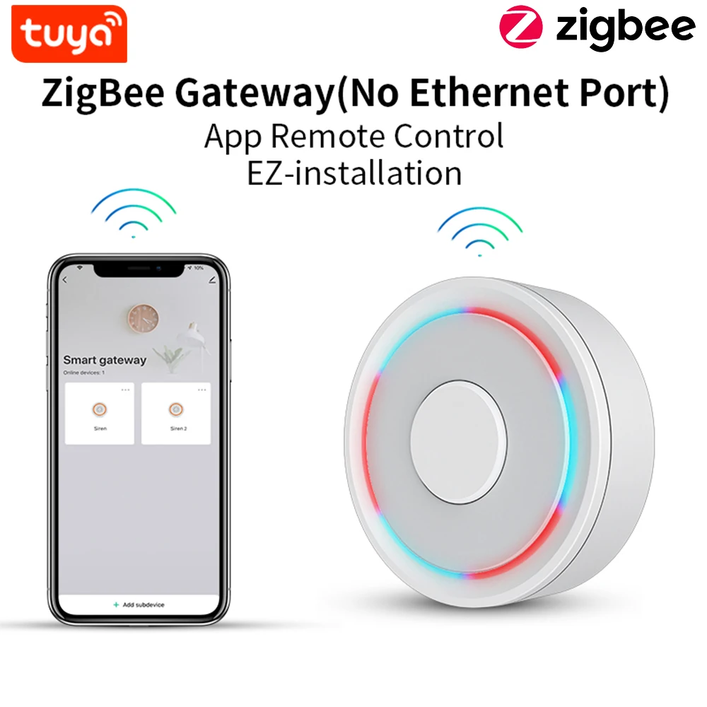 Coolcam Tuya Zigbee 3.0 Gateway HUB Wireless Smart Home Bridge Smart Life Remote Control Zigbee Protocol Compatible With Alexa