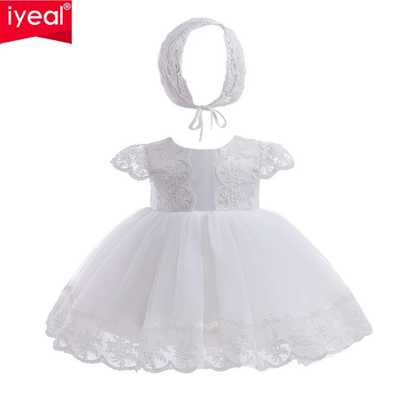 

IYEAL Princess Baby Girl Dress Infant Christening Baptism Dress for Newborn Vestido Infantil Summer Girl Dresses 1 year Birthday