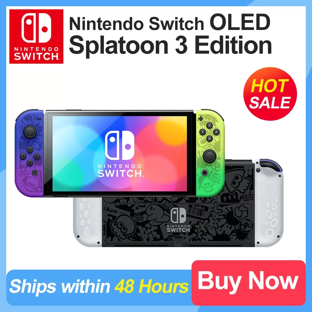 

OLED Model Splatoon 3 Edition Game Console Limited Color with 7 Inch OLED Touch Screen 64 GB Memory