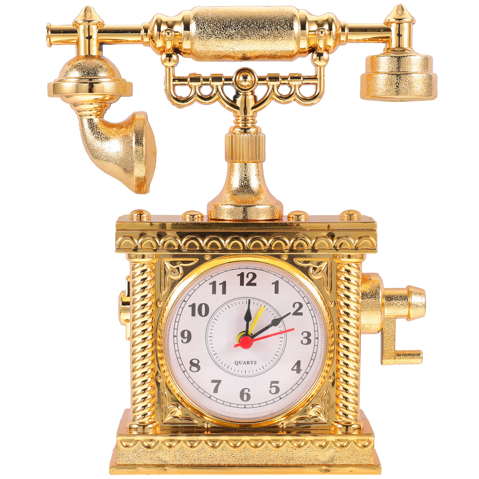 

Telephone Clock Vintage Retro Model Prop Decor Old Toy Style Landline European Rotary Decorative Desk Table Fake Kids Telephones