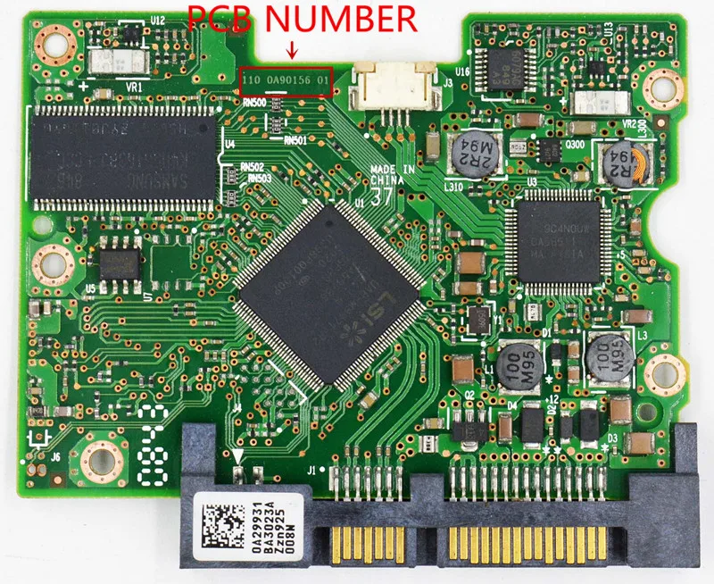 Печатная плата Hitachi для жесткого диска номер 110 0A90156 01 220 / 0A58786 0A29931 HDE721010SLA330 |