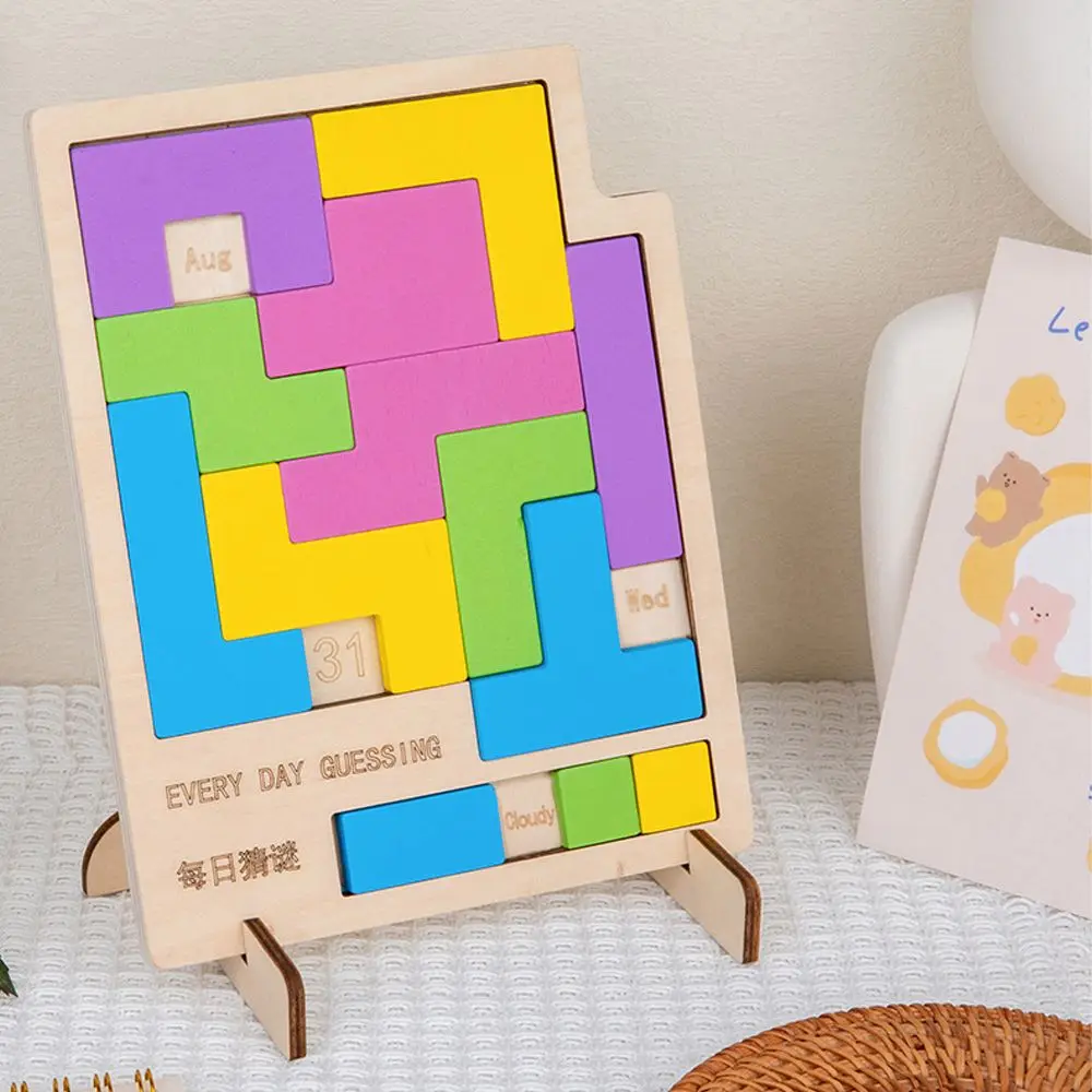 Обучающие креативные IQ Tangram Brainteasers детские игрушки-пазлы деревянные календари
