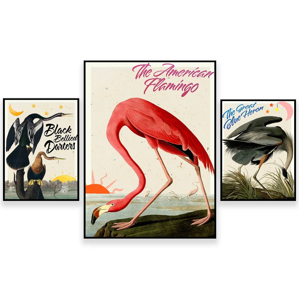 Французский Адольфэн Мило постер винтажная картина на холсте с птицей настенное