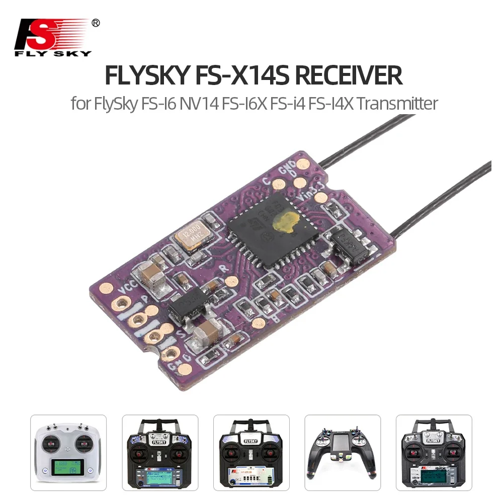 

For FlySky FS-I6 NV14 FS-I6X FS-i4 FS-I4X Transmitter FlySky FS-X14S Receiver 2.4Ghz 14CH PPM i-BUS S.BUS Signal Outputs