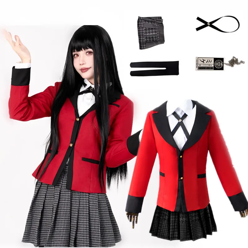 Косплей Костюм Аниме Kakegurui Jabami Yumeko косплей костюм на Хэллоуин Sayaka компульсивный