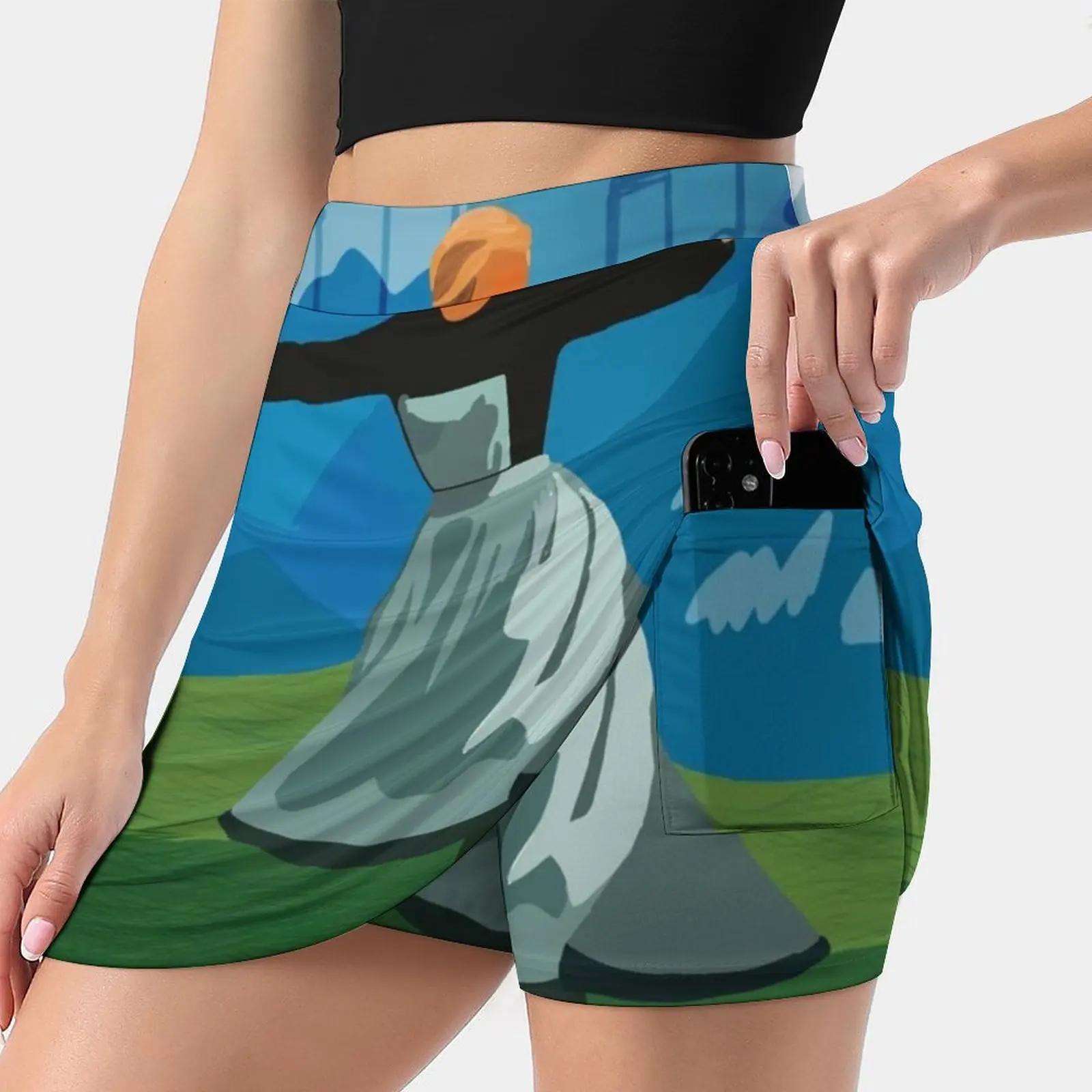 

Женская юбка со звуком музыки, юбка для тенниса со скрытым карманом, юбки для гольфа, юбки для бадминтона, юбки для бега с музыкой