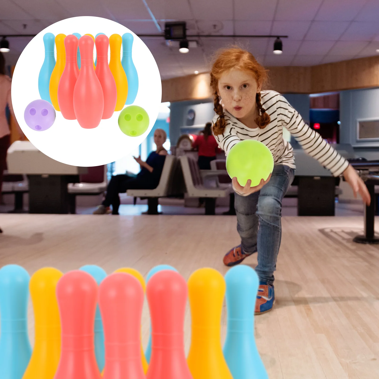 

1 Set Kid Bowling Funny Educatinal Indoor Sports Kit (Random Color)