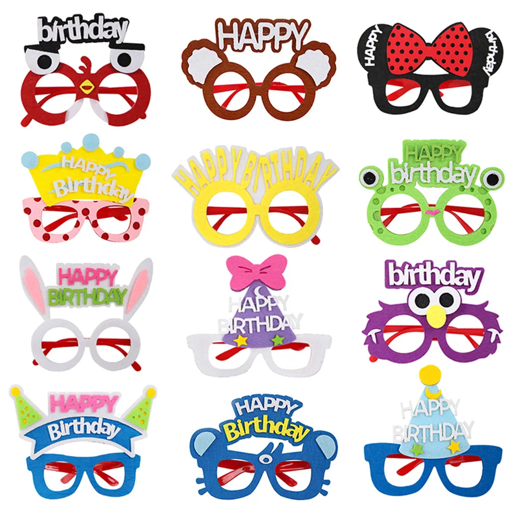 

2022 New 14 Style Birthday Glasses Party Decoration Cartoon Animal Children Photo Props Happy Birthday Funny Glasses