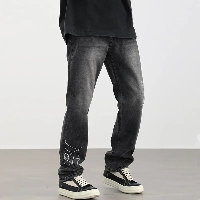 AOSHIYA Черные прямые джинсы