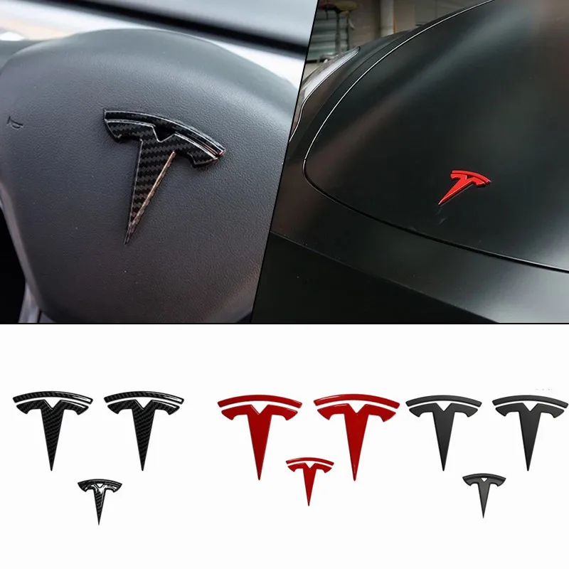 

3 шт., автомобильные наклейки для руля Tesla Model 3 Y