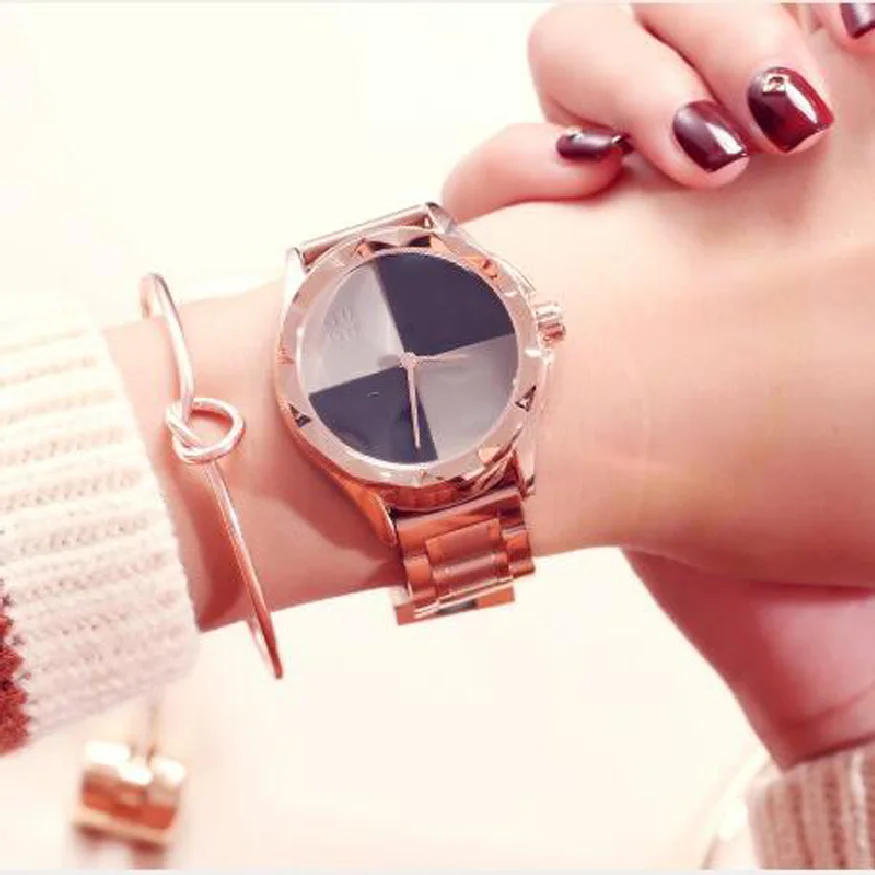 

Fashion Guou Large Dial Casual Watch Lady Simple Stainless Steel Waterproof Watches Woman Personality Gift Quartz Wristwatches