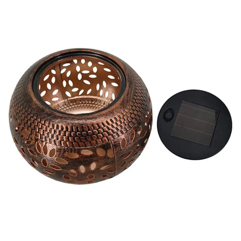 

Декоративное освещение для сада, полый светильник для газона с солнечной батареей, кованый металлический фонарь в ретро стиле, скандинавск...