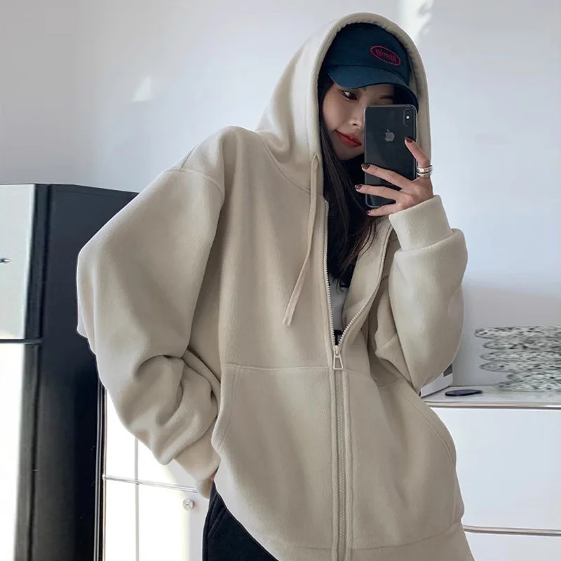Толстовка с капюшоном на молнии женское пальто2024Осенне-зимнее пальто осень и
