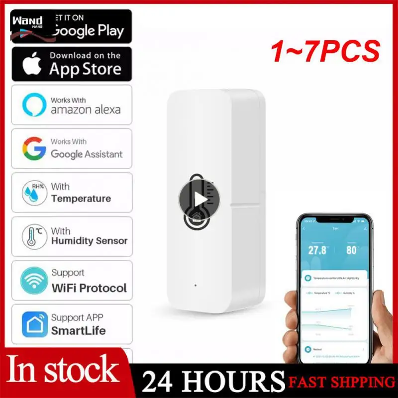 

Умный Wi-Fi датчик температуры и влажности Tuya, 1-7 шт.