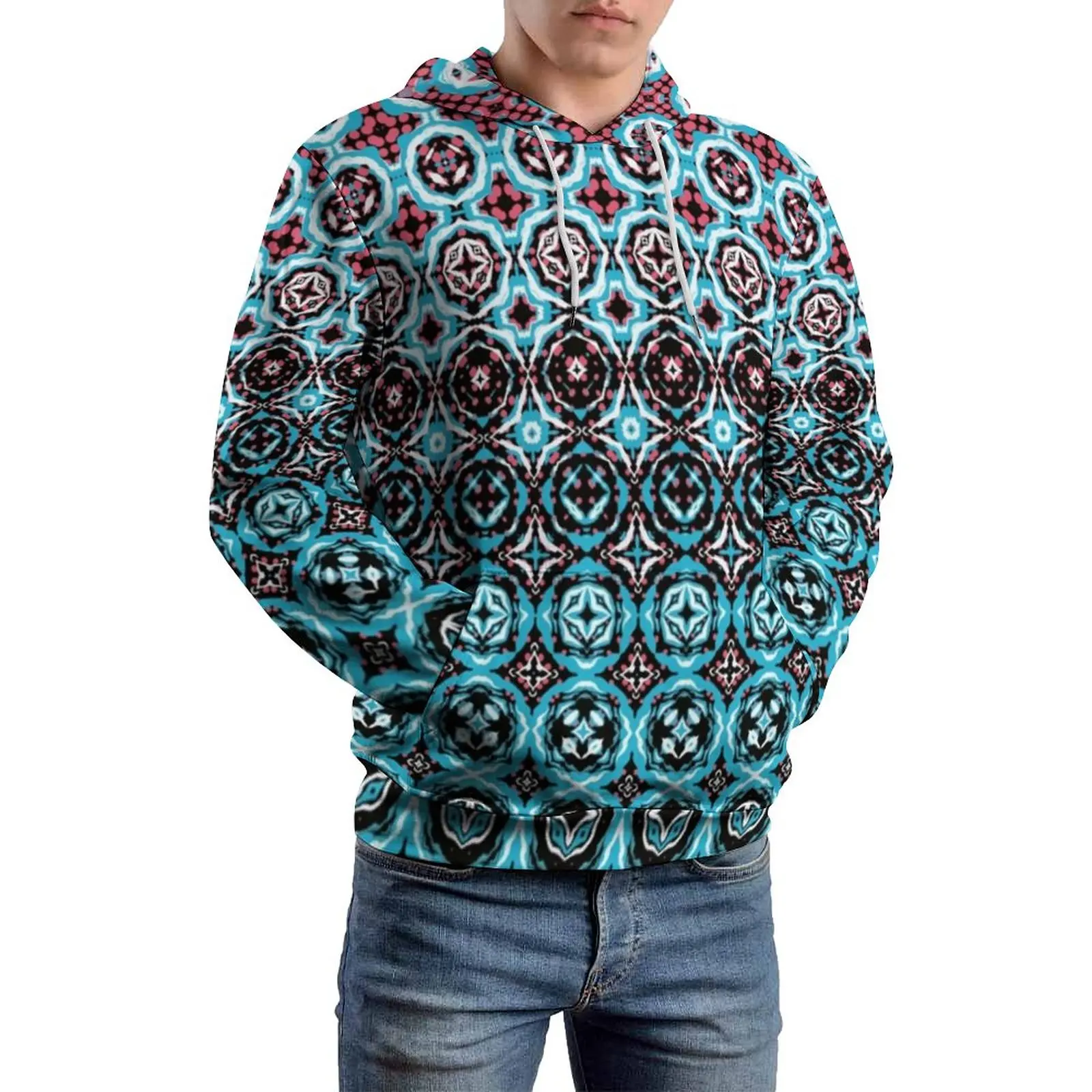 

Повседневные худи в стиле ретро с цветочным принтом, элегантный пуловер с длинным рукавом в современном стиле, худи, Зимние Модные свитшоты ...