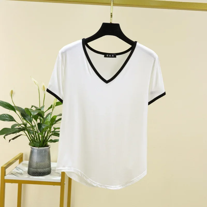 Модальные футболки с короткими рукавами женские летние свободные больших
