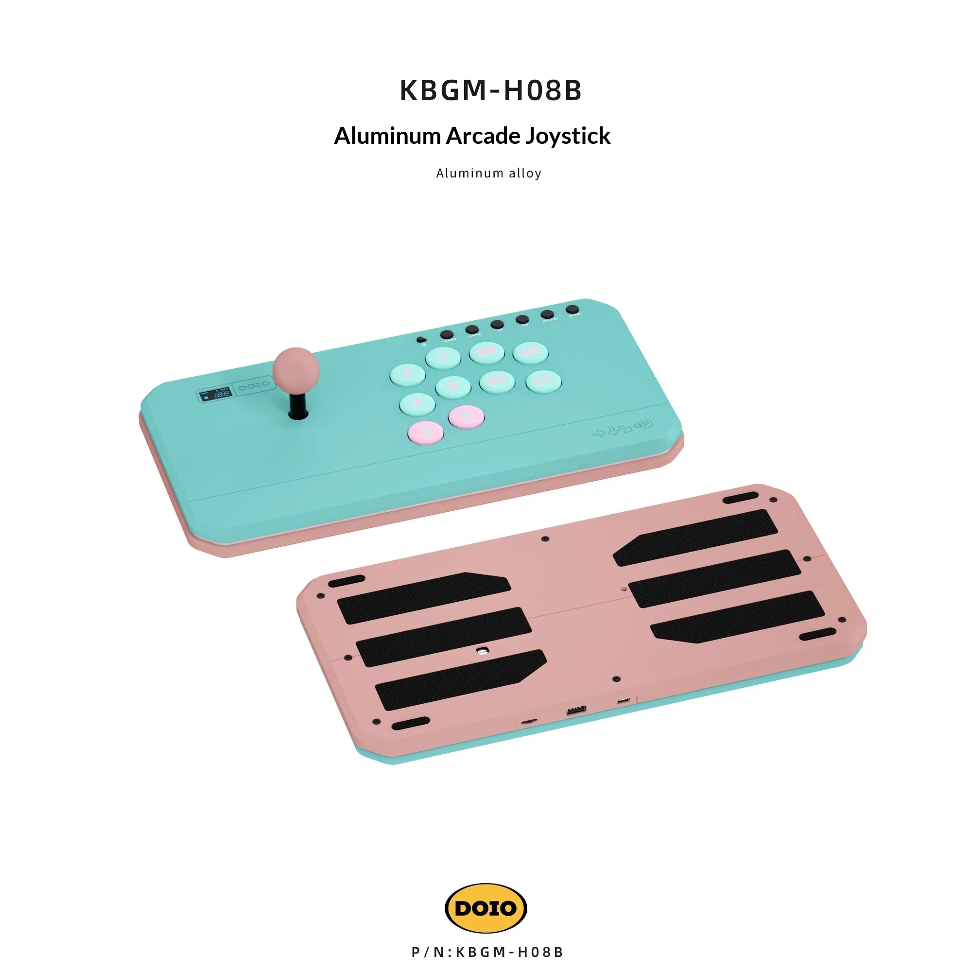 Фото Игровая клавиатура DOIO KBGM-H08B с горячей заменой переключателей, проводная, из алюминиевого сплава, с короткими переключателями Kaihua, кольцевой подсветкой №3