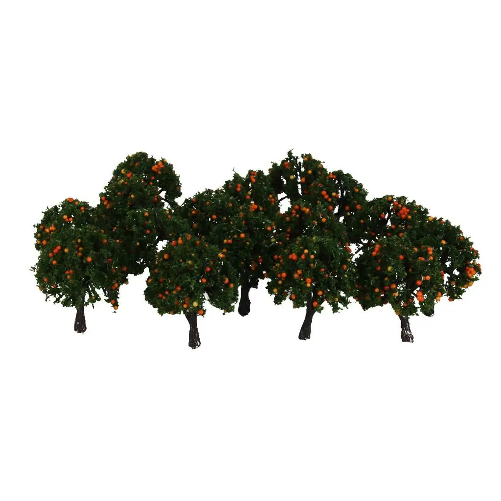 

20pcs Model Train Orange Fruit Tree For RailwaysLayout Scale 1/300