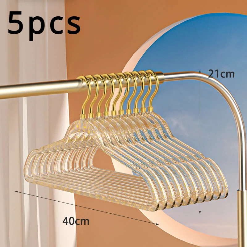 

Пластиковые прозрачные вешалки с блестками, 5 шт